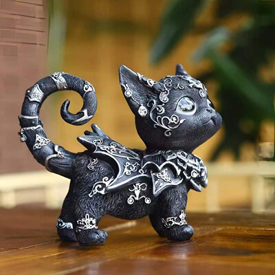 Mysterious blackcat statue神秘黑猫雕像家居装饰品桌面摆件书房