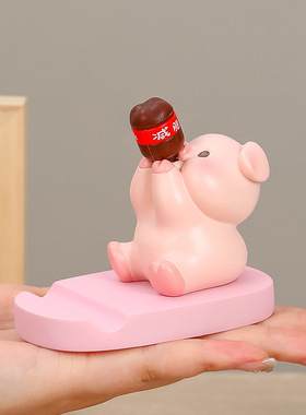 创意解压手机支架办公室桌面摆件可爱卡通家用懒人平板支撑架底座