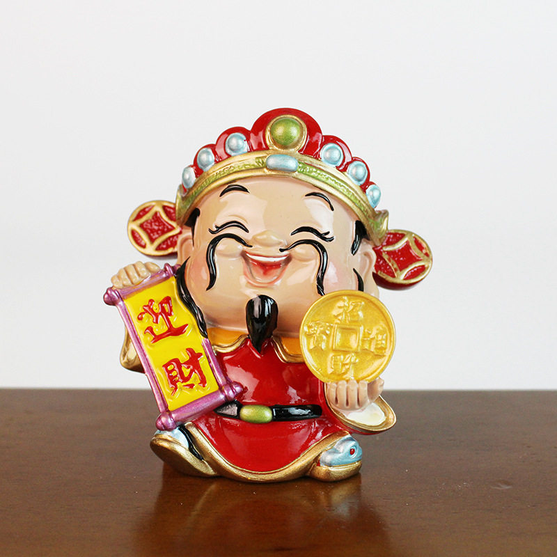 福禄寿喜财小摆件可爱创意财神公仔客厅书房办公室装饰汽车摆饰品
