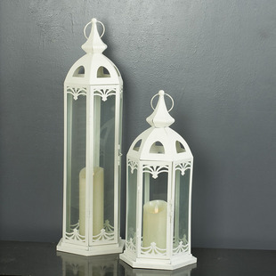 欧式铁艺复古浪漫烛台摆件防风落地风灯蜡烛台婚庆道具路引马灯