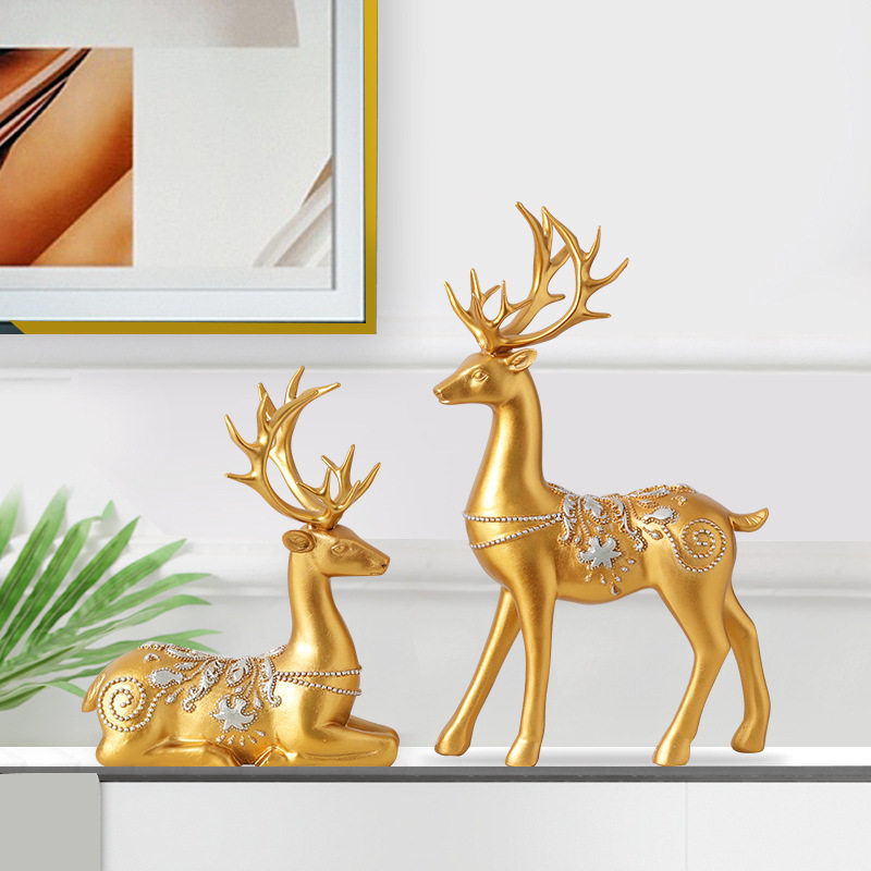 现代轻奢鹿摆件家居客厅电视柜酒柜装饰品桌面玄关摆件梅花鹿乔迁,家居饰品,桌面摆件,淘宝优惠券,粉丝福利购,淘宝优惠卷