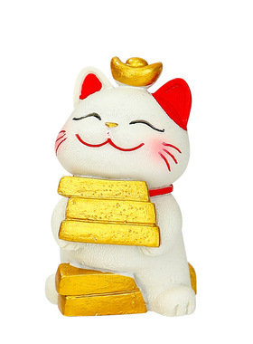 招财猫迷你工位解压家居创意可爱猫咪生日礼物办公室桌面女士摆件