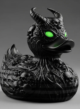跨境新品Devil Skull Duck Decoration 骷髅鸭装饰树脂小摆件美式