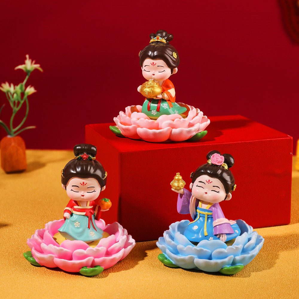 洛阳文创纪念品牡丹唐仕女摆件桌面装饰品西安古风河南特产伴手礼