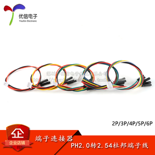 PH2.0转2.54杜邦1P端子线2/3/4/5/6P转杜邦头电子线连接线 长20CM
