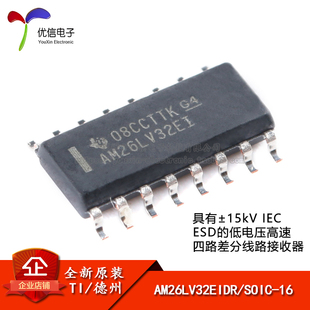 原装 四路差分线路接收器芯片 SOIC AM26LV32EIDR 正品 贴片