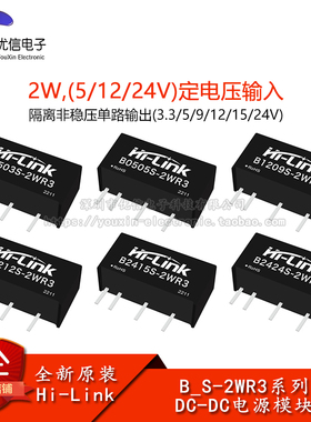 B05/B12/B2403/05/09/12/015/24S-2WR3_DC-DC电源模块_2W单路输出