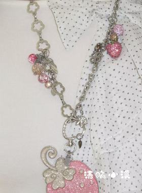 清脆小溪原创草莓卷芽项链