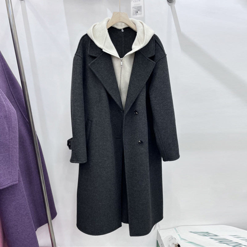 可拆卸连帽双面羊毛呢大衣女2025冬季新款气质中长款长袖呢子外套,女装/女士精品,毛呢外套,淘宝优惠券,粉丝福利购,淘宝优惠卷