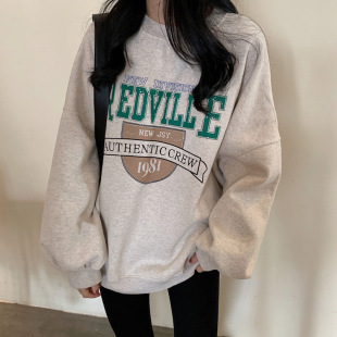 宽松圆领薄款长袖卫衣女潮2026春季新款韩版学生外套上衣女装