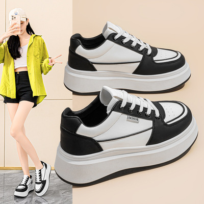 2026春季女鞋新款透气小白鞋子女百搭韩版厚底运动休闲板鞋女