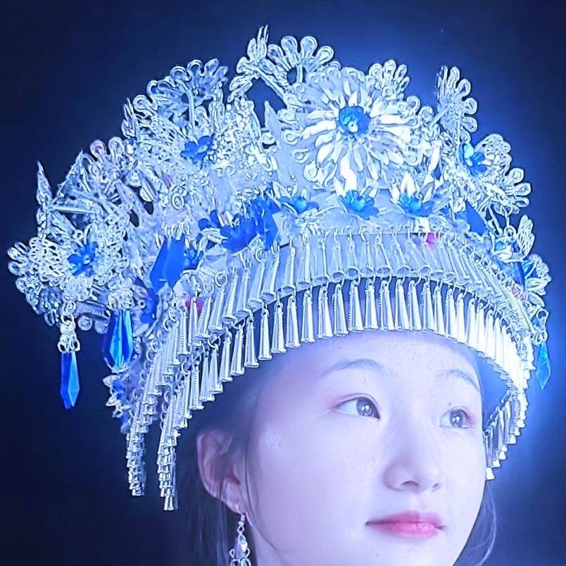 银饰帽子各种各样,特色工艺,瑶族特色工艺侗族爆款新款演出头饰