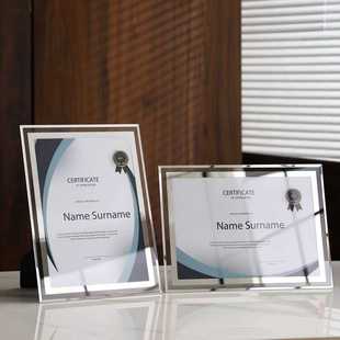 A4水晶玻璃相框摆台专利荣誉证书展示框授权书框架奖牌证件商标牌