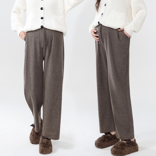 小个子孕妇阔腿裤秋冬美拉德色系