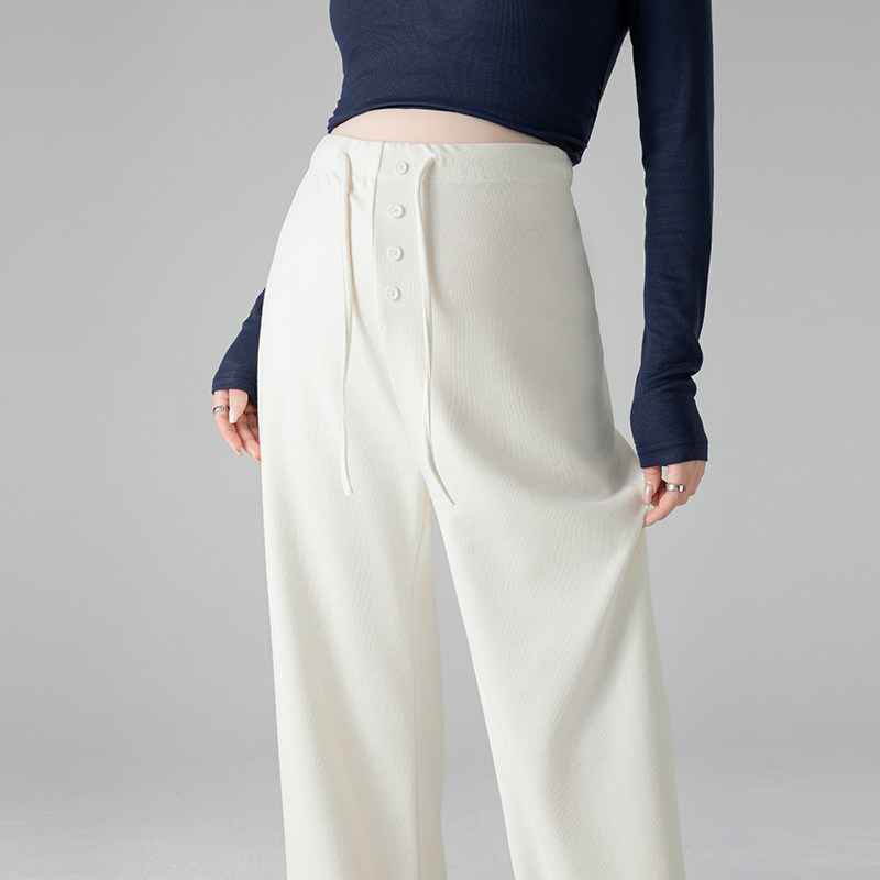 2026春夏新款孕妇阔腿裤春秋外穿休闲直筒裤无托腹布白色薄款裤子