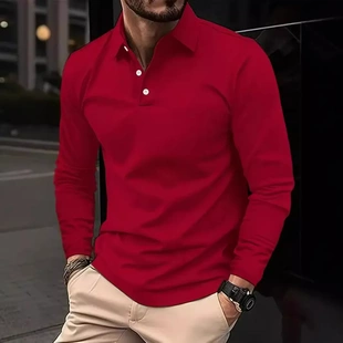 长袖 速卖亚马逊POLO衫 男士 运动马球衫 亚马逊跨境 欧美 2024春秋季