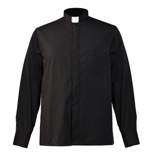 万圣节新款传教士角色扮演 牧师神父cosplay长袖衬衫黑色衬衣现货