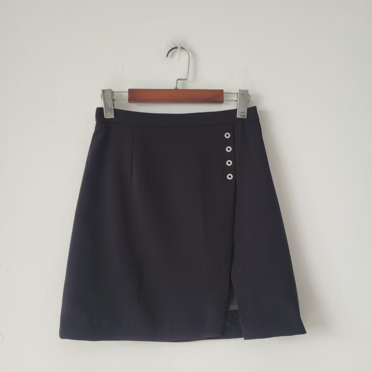 日单春秋季高腰学院风复古蕾丝边半身裙高腰显瘦减龄A字包臀短裙