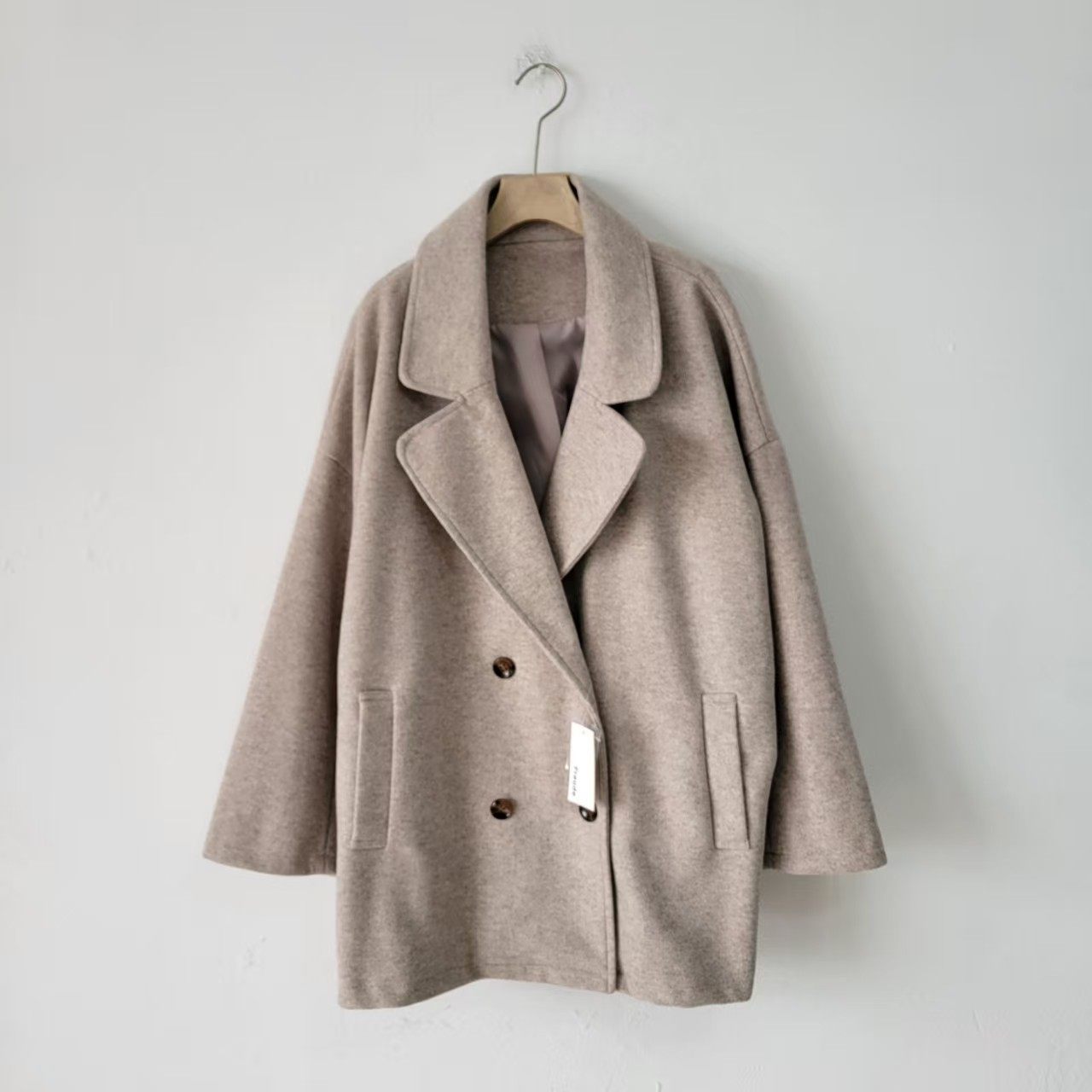 5款日单秋冬季老钱风西装领双排扣毛呢大衣女中长款宽松通勤外套,女装/女士精品,汉服上装,淘宝优惠券,粉丝福利购,淘宝优惠卷