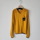 2款 黄色套头百搭宽松显瘦女毛衣 女长袖 日系秋冬季 通勤V领针织衫