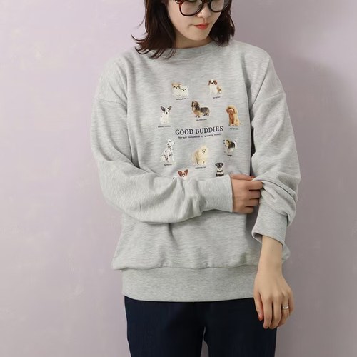 日单春秋季动物猫卡通印花圆领套头卫衣女百搭学院风长袖可爱上衣