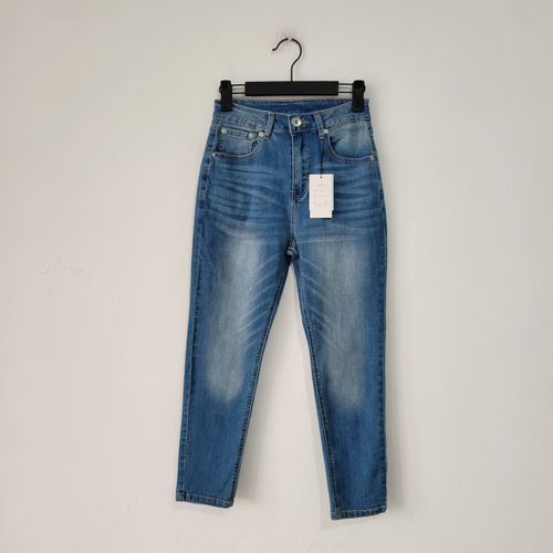 5款日单春秋季高腰显瘦直筒牛仔裤女九分裤浅蓝色通勤休闲裤宽松