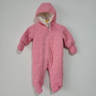 宝宝连体棉服外贸加绒童装新生儿冬季加厚保暖棉袄婴儿包脚连体衣