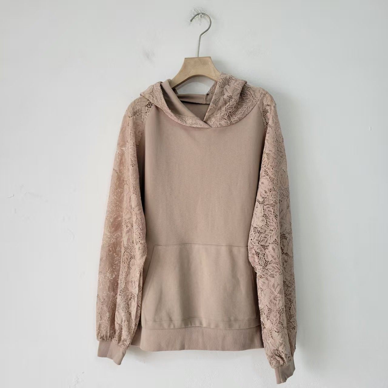 日单春秋季高级感蕾丝连帽卫衣女韩版显瘦宽松长袖套头休闲女上衣,女装/女士精品,汉服上装,淘宝优惠券,粉丝福利购,淘宝优惠卷