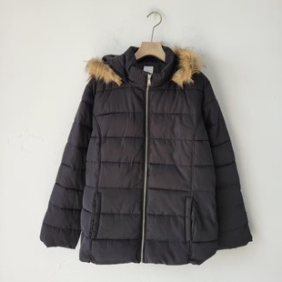 棉服宽松大码 连帽厚实保暖棉衣美式 毛领英伦外套 女装 外贸秋冬新款