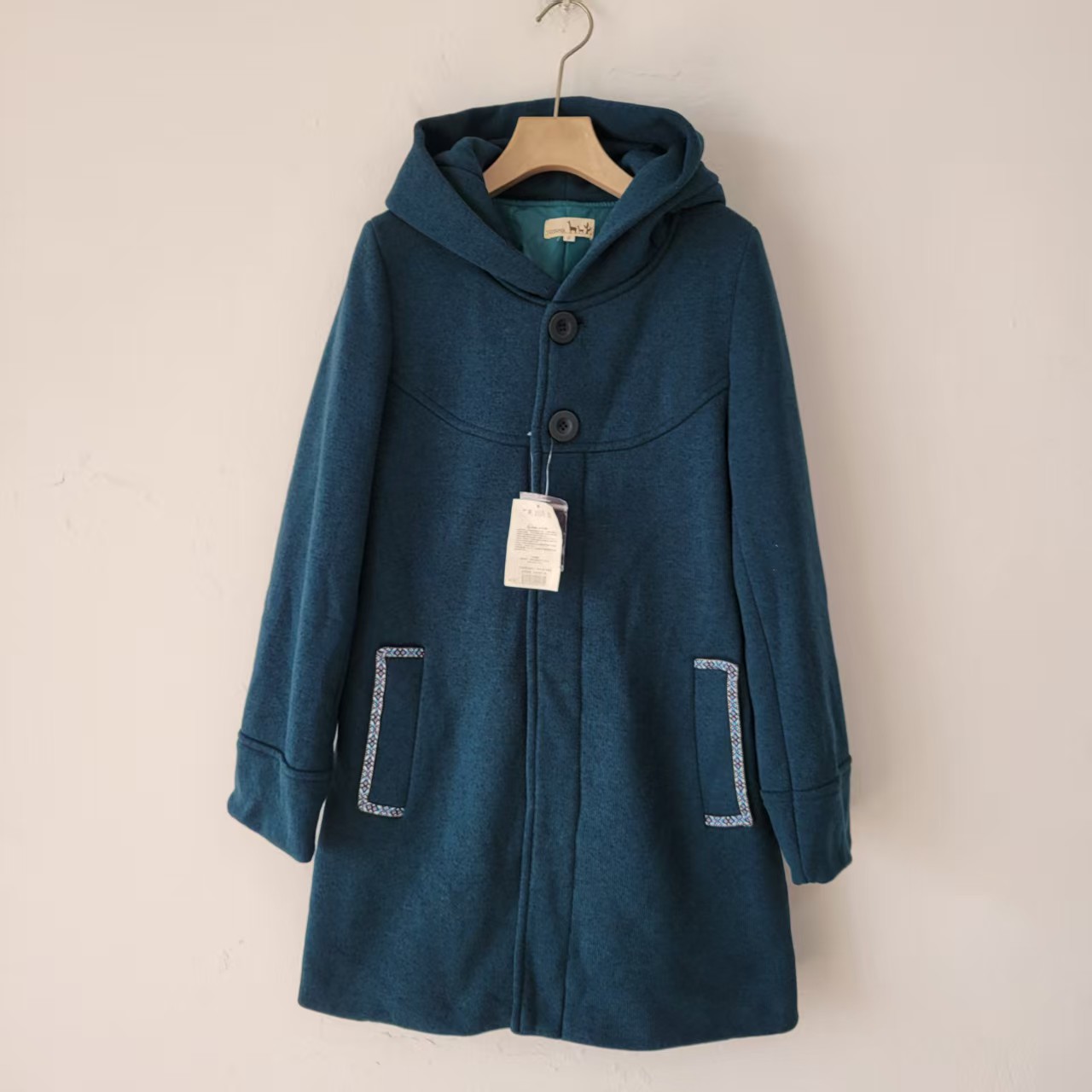 5款通勤连帽毛呢外套女宽松中长款单排扣大衣时尚百搭显瘦保暖