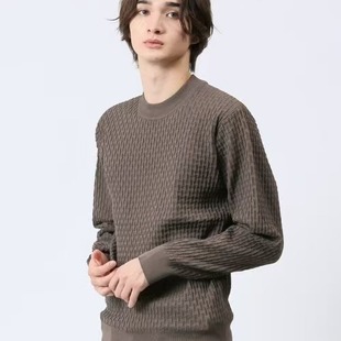 男百搭长袖 5700日元 圆领纯色打底衫 男士 上衣休闲卫衣男 日单春秋季