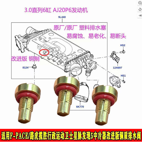 邦名斯路虎捷豹中冷器暖风水管