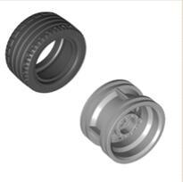 国产科技积木散件 9686大轮子 43.2x22车轮 兼容乐高44309+56145