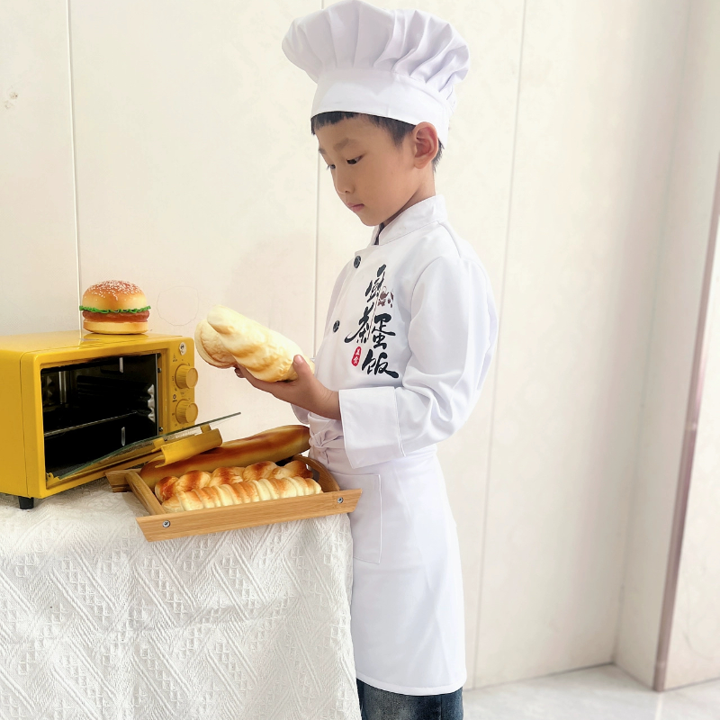 新款儿童厨师服套装小厨师服装幼儿园手工课烘焙男女童厨师演出服