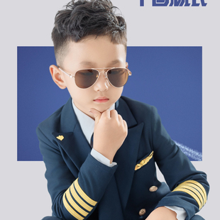 儿童机长制服男飞行员空少制服中国机长船长服装六一儿童演出服