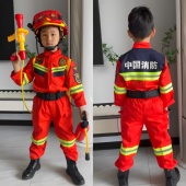 水枪灭火器玩具 抢险救援服战斗服中国消防夏季 新款 儿童消防员服装