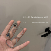 vintage港味夸张大爱心耳环耳钉女复古2021年新款 潮韩国气质网红