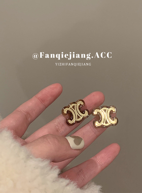 一只番茄酱高级感豹纹耳环