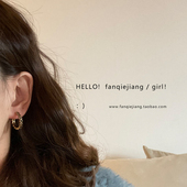 高级感vintage复古圆圈圈耳环法式 网红2020年新款 潮气质