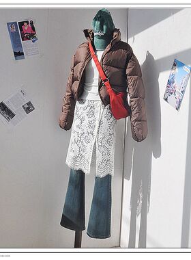 24春原创一片式系带网纱蕾丝屁帘裙帘罩裙围裙叠穿半身裙睫毛流苏