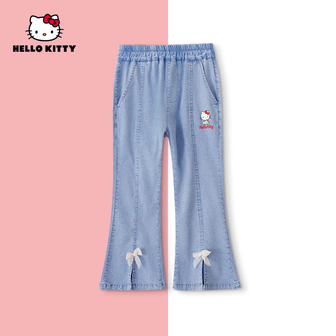 Hellokitty新款夏季女童装宝宝儿童轻薄天丝牛仔裤AC5224JM108