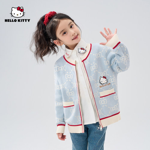 HelloKitty秋款女童衣服中大休闲儿童开衫毛衣AC4427PY113 KT
