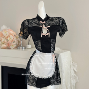 Nicelaisiii恋爱娇妻 睡衣约会性感旗袍制服 甜美蕾丝女仆风新中式