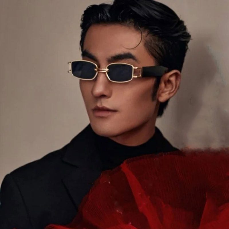 欧美复古小方框太阳镜男女款个性