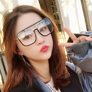 华晨宇同款 眼镜男女潮复古大方框平光镜网红雪梨素颜大脸显瘦墨镜