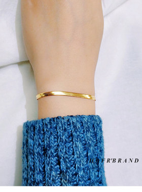 蛇骨手链钛钢18K包金宽女冷淡风小众设计简约网红款手饰情人礼物