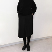 陈小满原创设计全羊毛黑色半身裙女高级感2026春新款 气质裙子