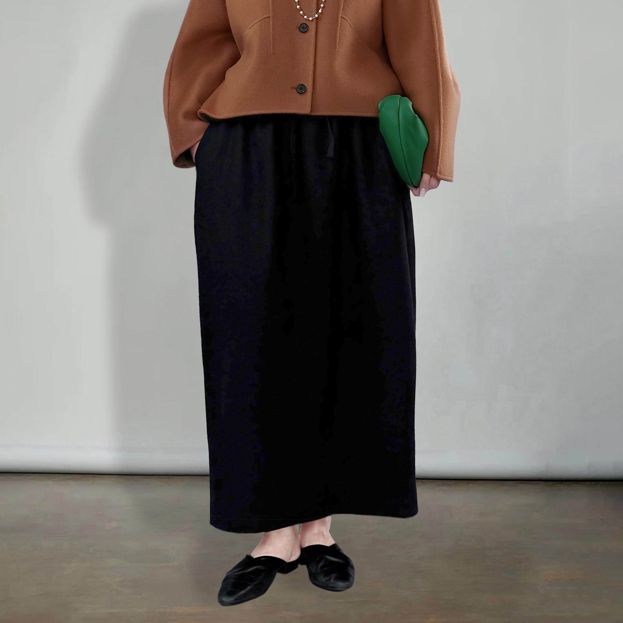 陈小满原创设计黑色羊毛半身裙女2025秋季新款宽松花苞裙气球裙子,女装/女士精品,半身裙,淘宝优惠券,粉丝福利购,淘宝优惠卷