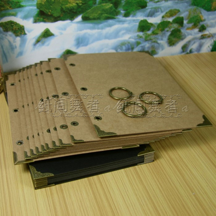 包邮A4手绘本空白牛皮纸菜单本 DIY手写活页 咖啡餐厅 酒吧 茶座