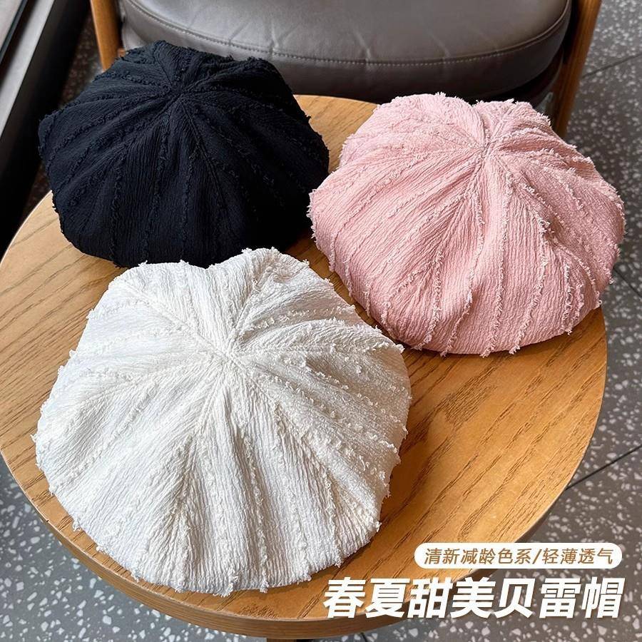 英伦风贝雷帽女秋冬复古正反戴百搭报童帽文艺画家帽毛边前进帽子